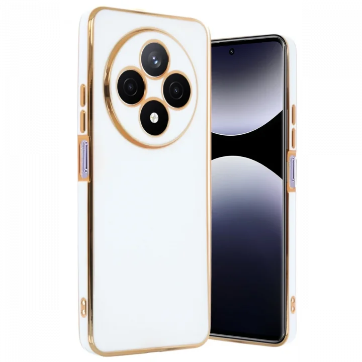 Mey İthalat®  Xiaomi Redmi 14C Kılıf Volet Silikon - Beyaz