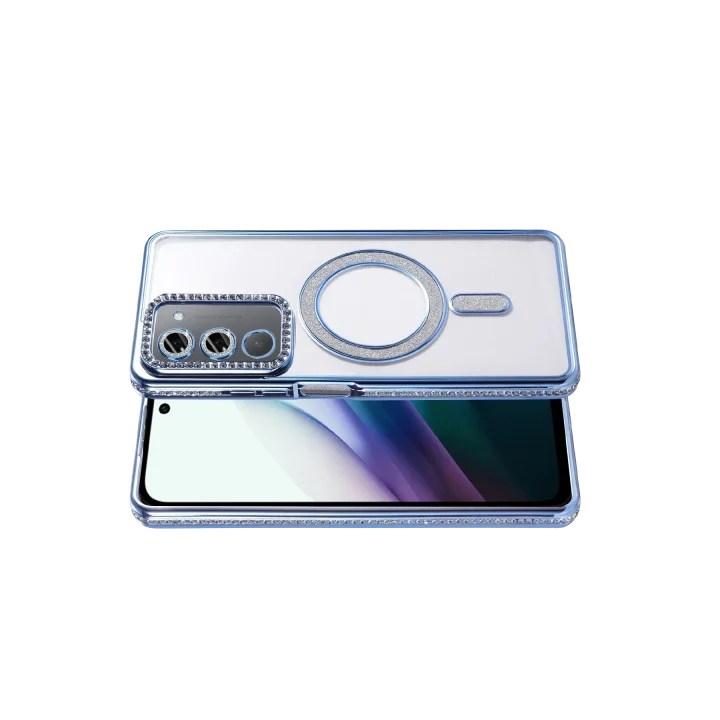 Mey İthalat®   Redmi 15 4G Joke Simli Magneticsafe Kılıf - Mavi