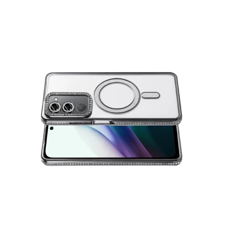 Mey İthalat®   Redmi 15 4G Joke Simli Magneticsafe Kılıf - Siyah