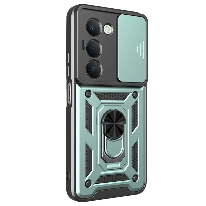 Mey İthalat®  Xiaomi Redmi 15 4G Pars Lens Yüzüklü Silikon - Yeşil