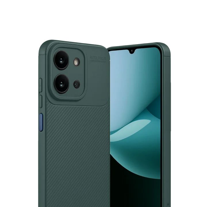 Mey İthalat®  Xiaomi Redmi 15C 4G Auto Focus Karbon Kapak - Koyu Yeşil