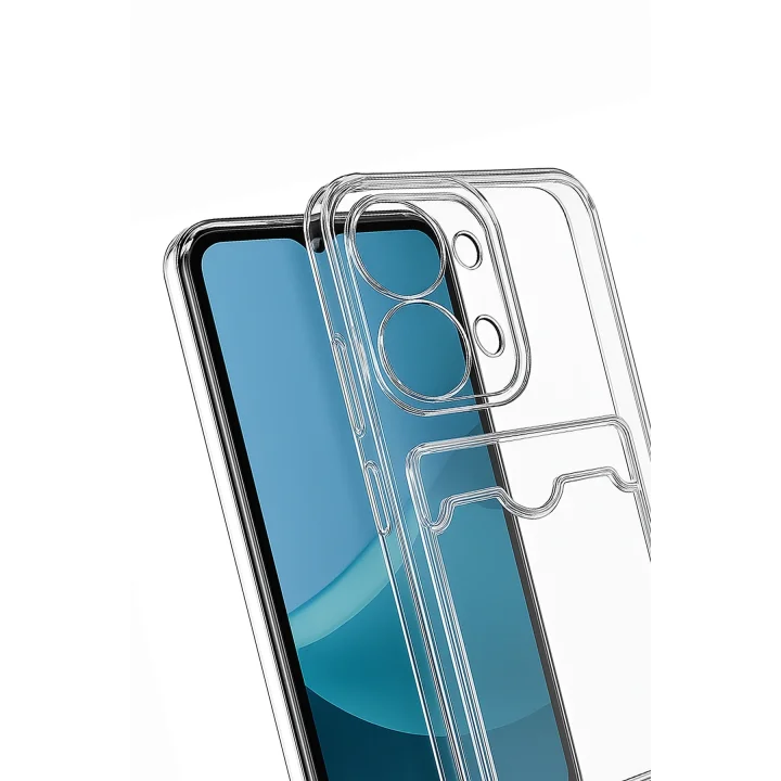 Mey İthalat®  Xiaomi Redmi 15C 4G Kılıf Kart Şeffaf Silikon - Şeffaf