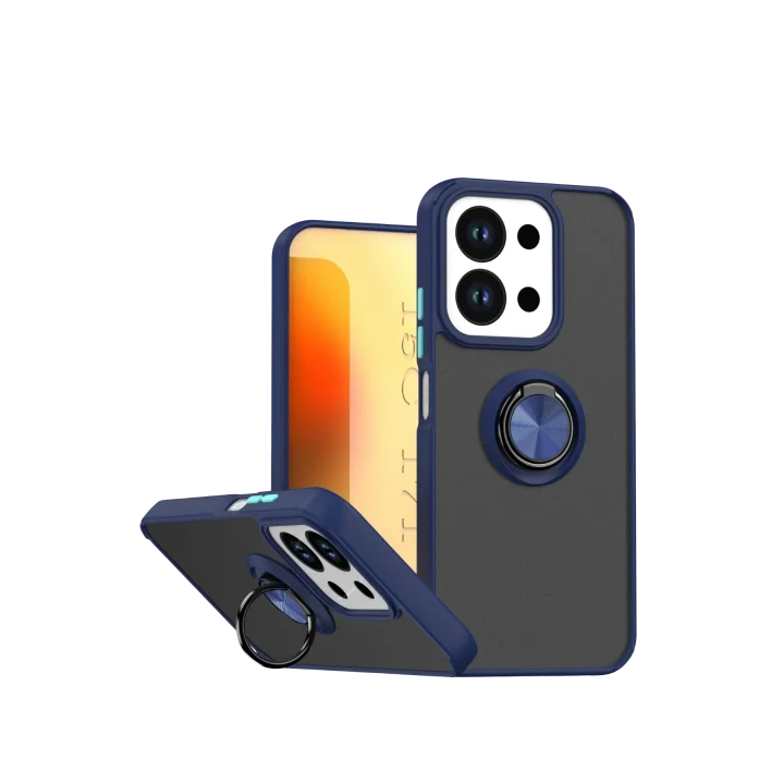 Mey İthalat®   Redmi 15C 4G Montreal Yüzüklü Silikon Kapak - Lacivert