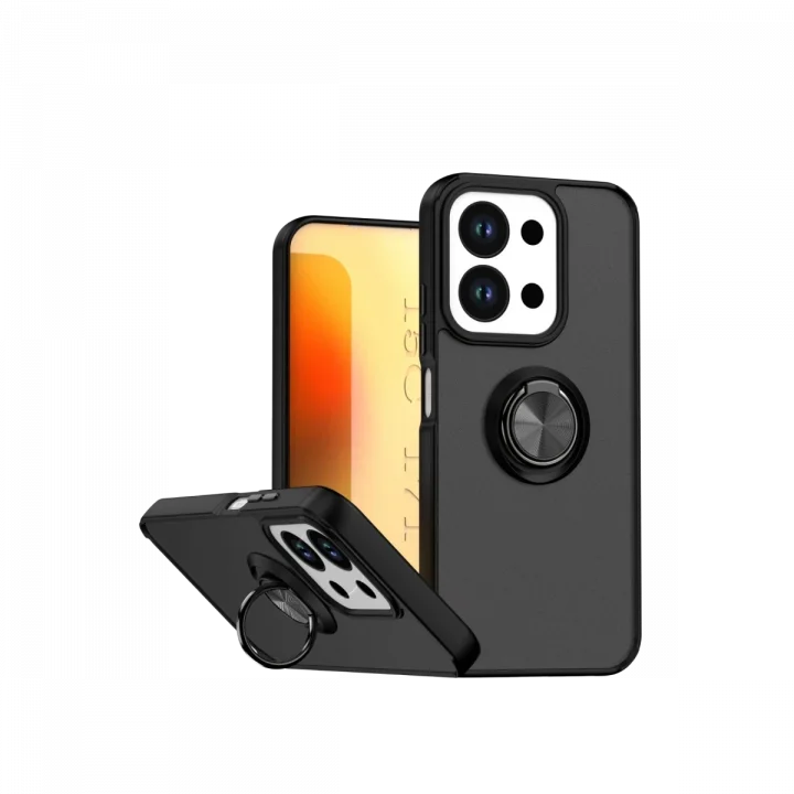 Mey İthalat®  Xiaomi Redmi 15C 4G Montreal Yüzüklü Silikon Kapak - Siyah