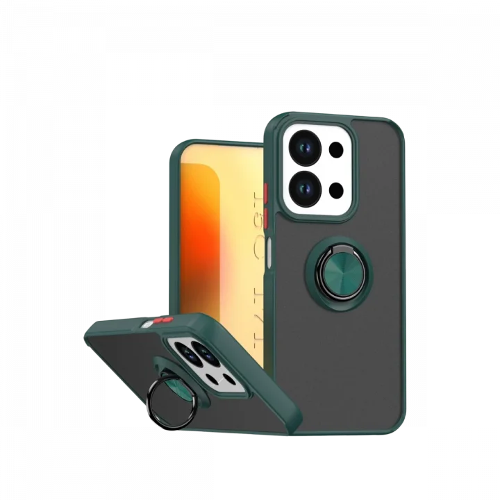 Mey İthalat®  Xiaomi Redmi 15C 4G Montreal Yüzüklü Silikon Kapak - Yeşil