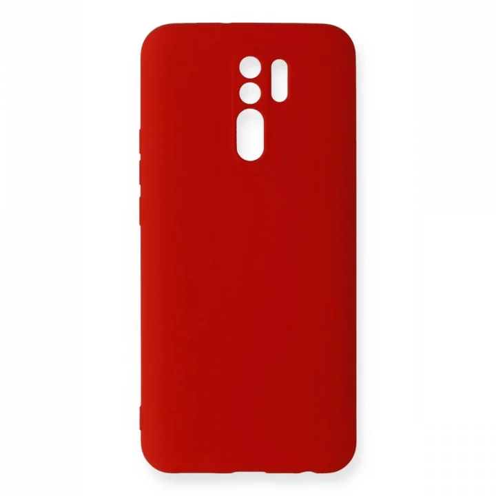 Mey İthalat®  Xiaomi Redmi 9 Kılıf Nano içi Kadife Silikon - Kırmızı