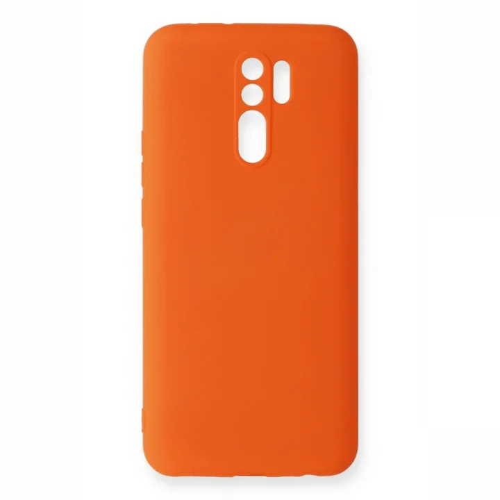 Mey İthalat®  Xiaomi Redmi 9 Kılıf Nano içi Kadife Silikon - Turuncu
