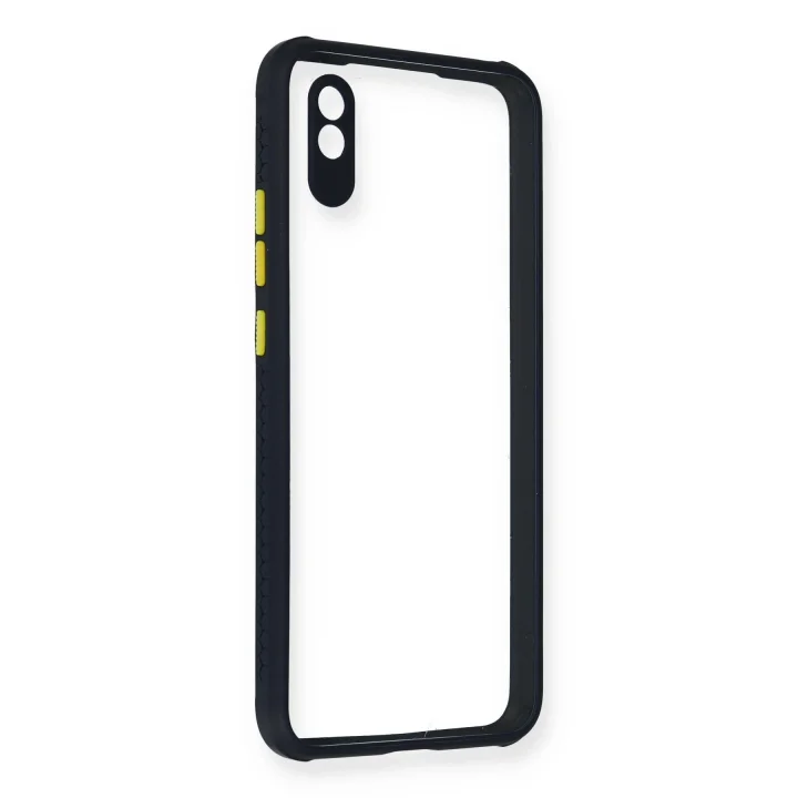 Mey İthalat®   Redmi 9A Kılıf Miami Şeffaf Silikon - Lacivert