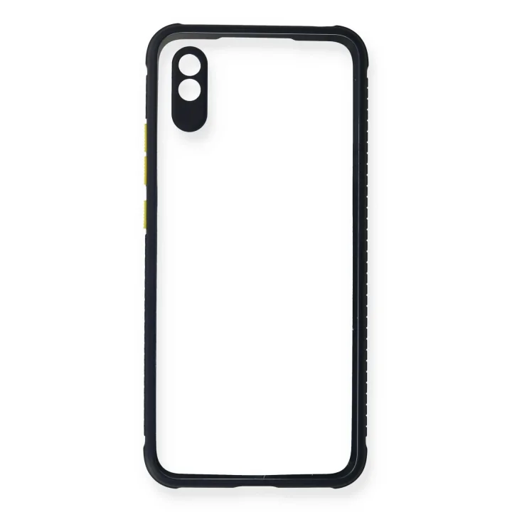 Mey İthalat®   Redmi 9A Kılıf Miami Şeffaf Silikon - Lacivert