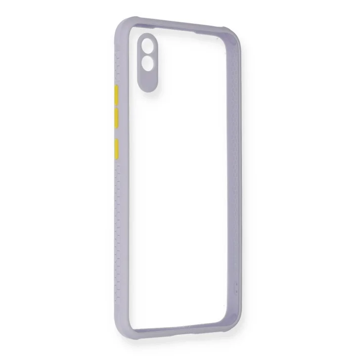 Mey İthalat®   Redmi 9A Kılıf Miami Şeffaf Silikon - Lila