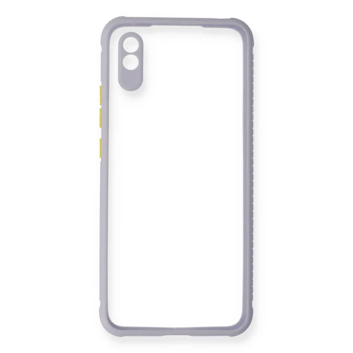 Mey İthalat®   Redmi 9A Kılıf Miami Şeffaf Silikon - Lila