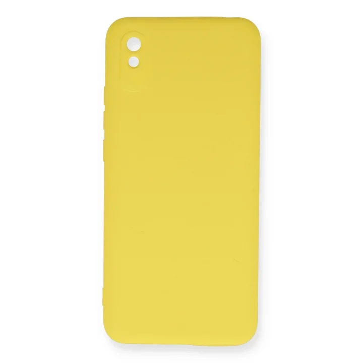 Mey İthalat®   Redmi 9A Kılıf Nano içi Kadife Silikon - Sarı