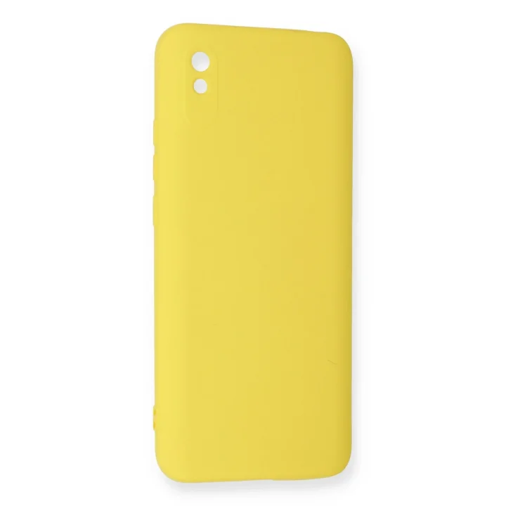 Mey İthalat®   Redmi 9A Kılıf Nano içi Kadife Silikon - Sarı