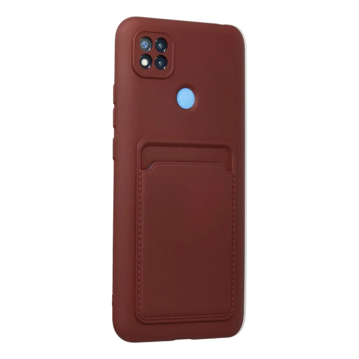 Mey İthalat®  Xiaomi Redmi 9C Kılıf Kelvin Kartvizitli Silikon - Bordo