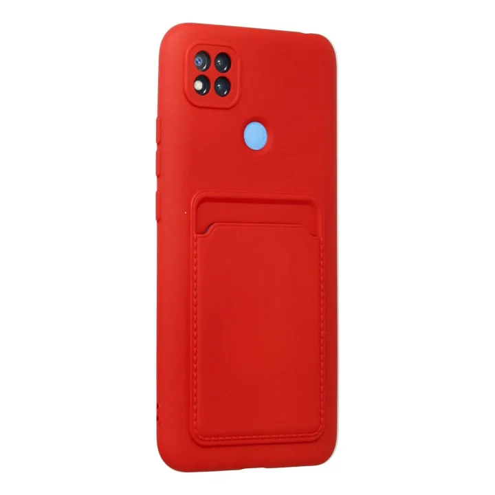 Mey İthalat®  Xiaomi Redmi 9C Kılıf Kelvin Kartvizitli Silikon - Kırmızı