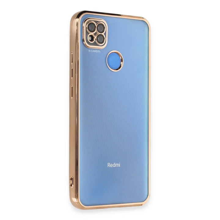 Mey İthalat®  Xiaomi Redmi 9C Kılıf  Lensli Silikon - Gold