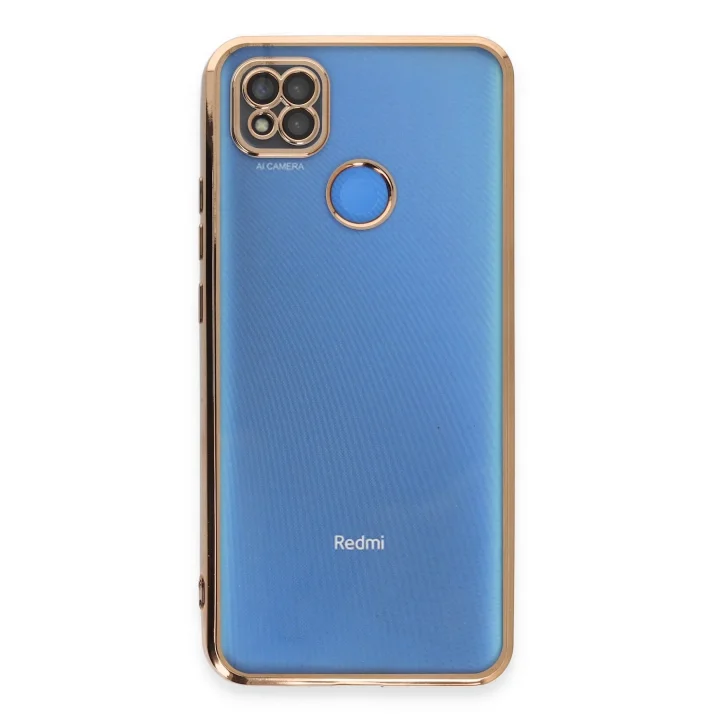 Mey İthalat®  Xiaomi Redmi 9C Kılıf  Lensli Silikon - Gold