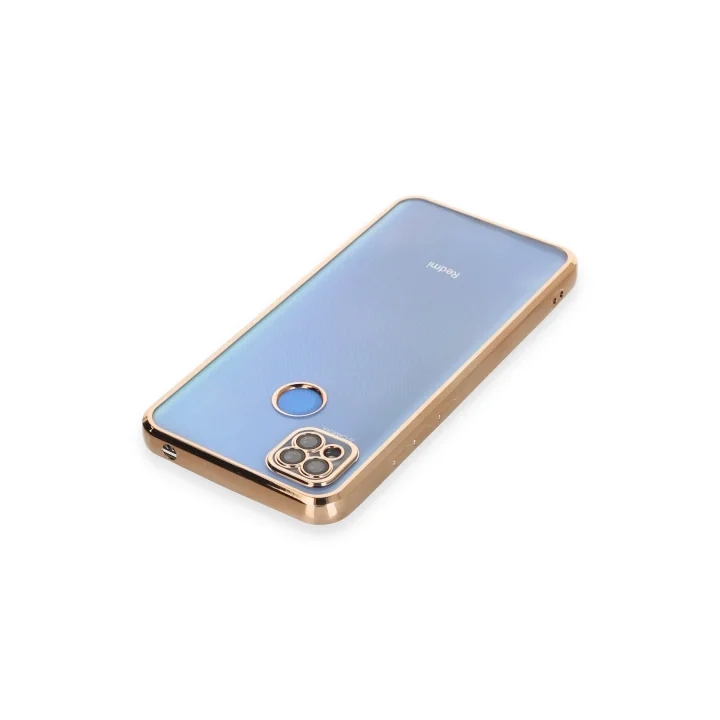 Mey İthalat®  Xiaomi Redmi 9C Kılıf  Lensli Silikon - Gold