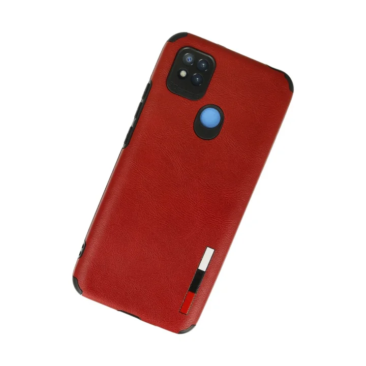 Mey İthalat®   Redmi 9C Kılıf Loop Deri Silikon - Kırmızı