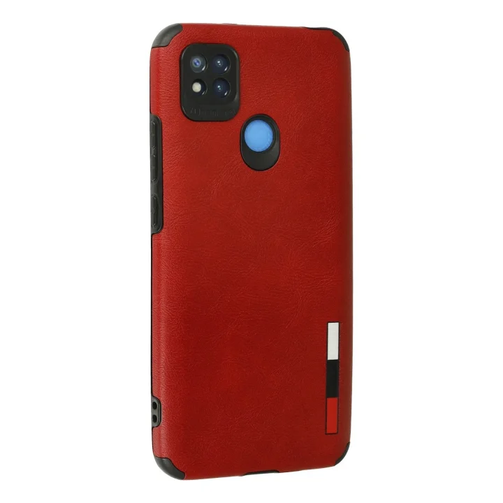 Mey İthalat®   Redmi 9C Kılıf Loop Deri Silikon - Kırmızı