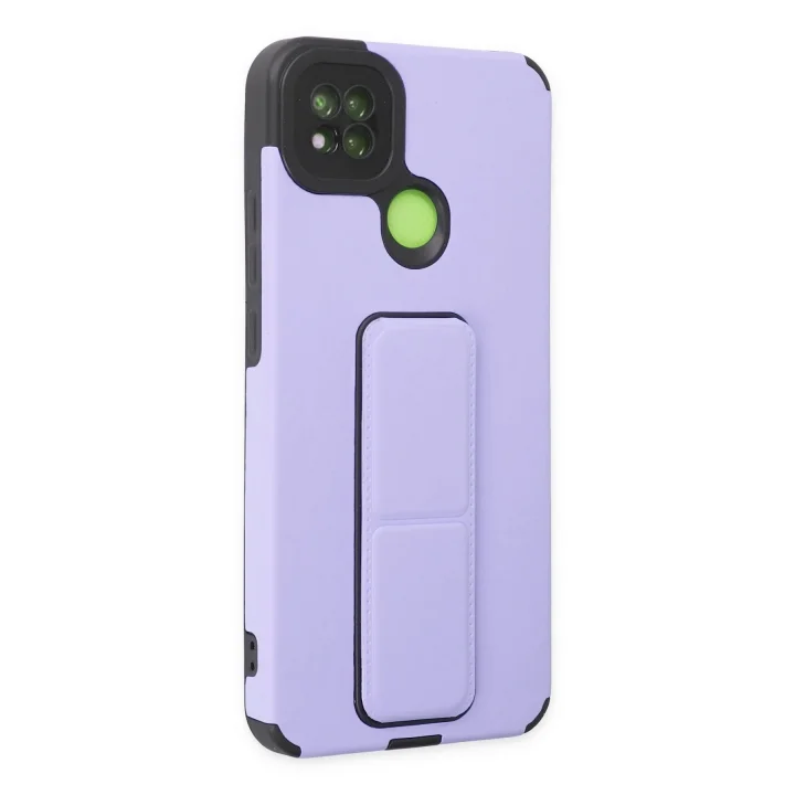 Mey İthalat®  Xiaomi Redmi 9C Kılıf Mega Standlı Silikon - Lila