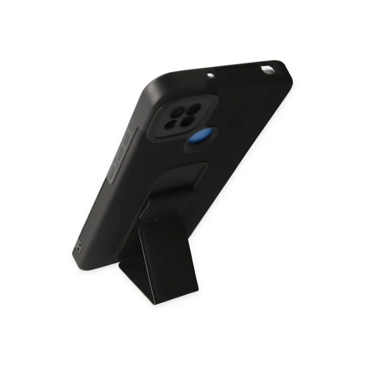 Mey İthalat®  Xiaomi Redmi 9C Kılıf Mega Standlı Silikon - Siyah