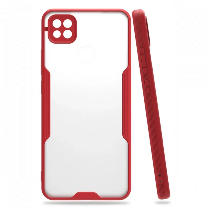 Mey İthalat®   Redmi 9C Kılıf Platin Silikon - Kırmızı