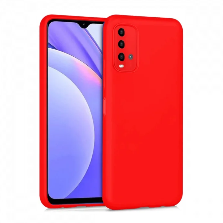 Mey İthalat®   Redmi 9T Kılıf Nano içi Kadife Silikon - Kırmızı