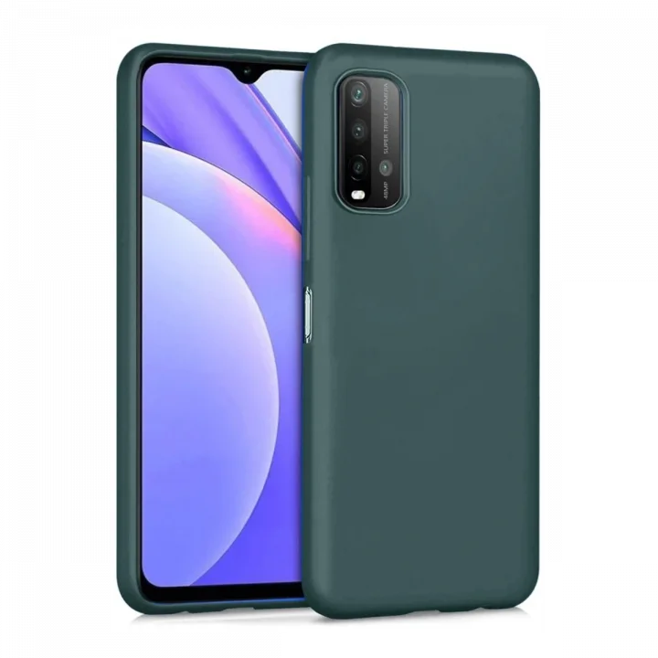 Mey İthalat®   Redmi 9T Kılıf Nano içi Kadife Silikon - Koyu Yeşil