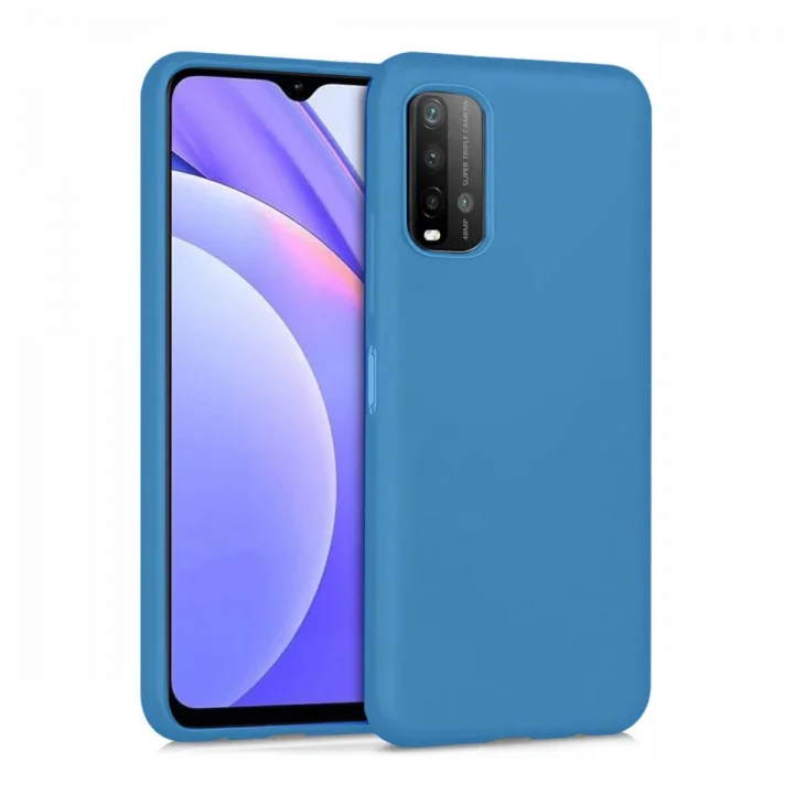 Mey İthalat®  Xiaomi Redmi 9T Kılıf Nano içi Kadife Silikon - Mavi