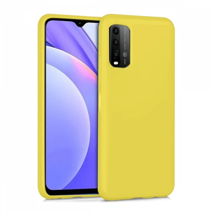 Mey İthalat®   Redmi 9T Kılıf Nano içi Kadife Silikon - Sarı