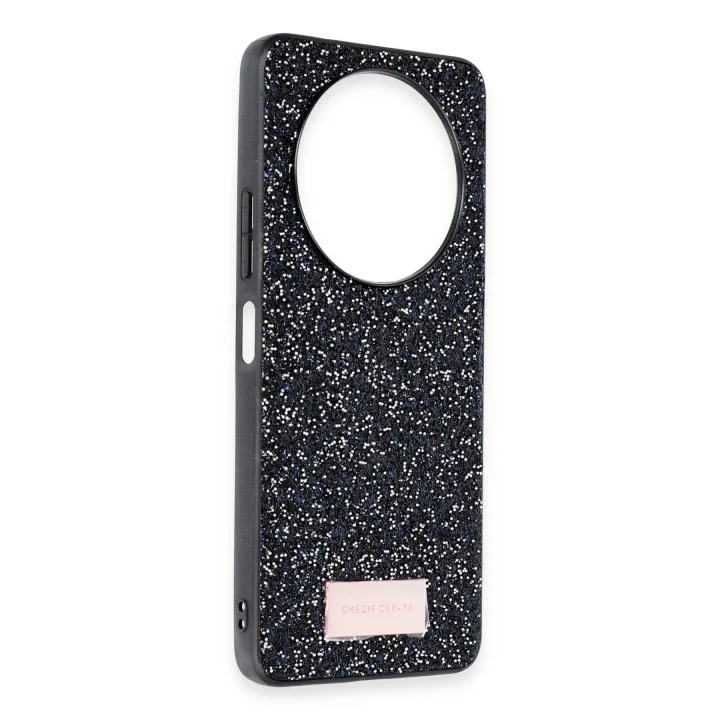 Mey İthalat®  Xiaomi Redmi A3 4G Bright Simli Kapak - Siyah