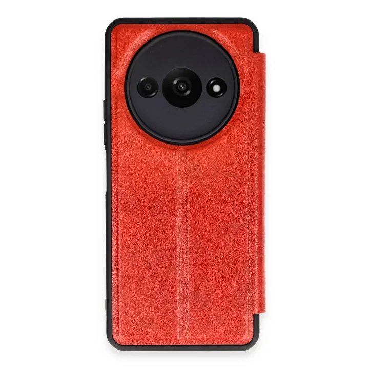 Mey İthalat®   Redmi A3 4G Kılıf Flip Cover - Kırmızı