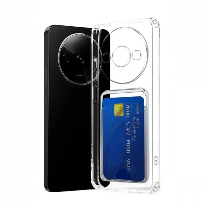 Mey İthalat®   Redmi A3 4G Kılıf Kart Şeffaf Silikon - Şeffaf