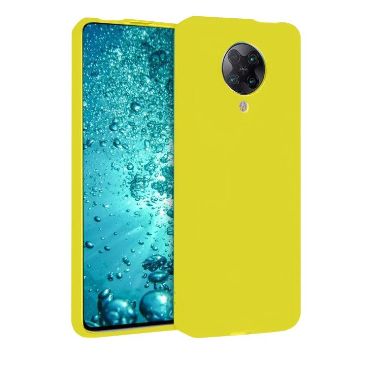 Mey İthalat®  Xiaomi Redmi K30 Pro Kılıf Nano içi Kadife Silikon - Sarı