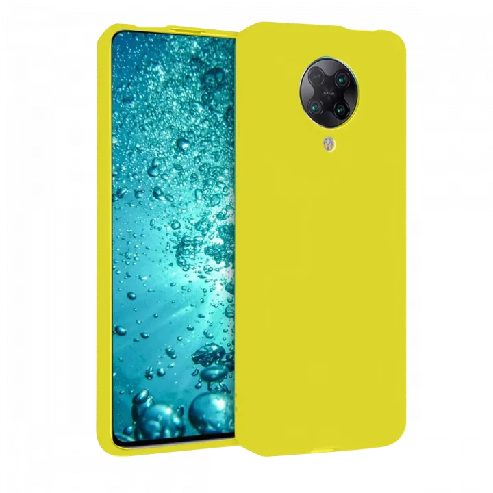 Mey İthalat®  Xiaomi Redmi K30 Pro Kılıf Nano içi Kadife Silikon - Sarı