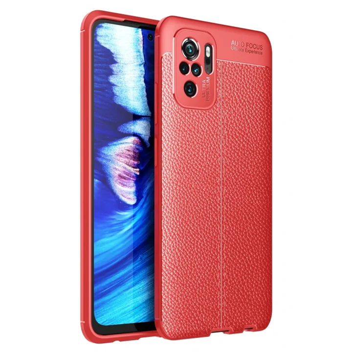 Mey İthalat®  Xiaomi Redmi Note 10 Kılıf Auto Focus Kapak - Kırmızı