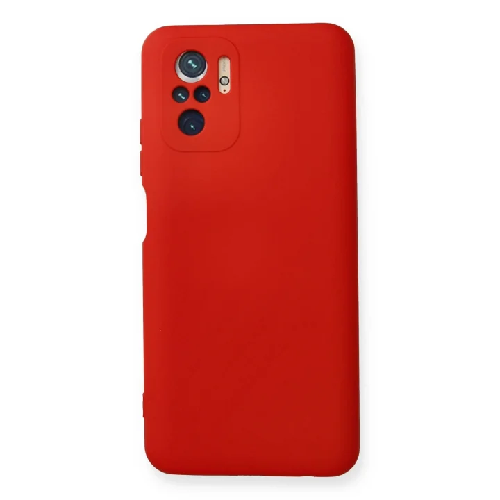 Mey İthalat®  Xiaomi Redmi Note 10 Kılıf Nano içi Kadife Silikon - Kırmızı