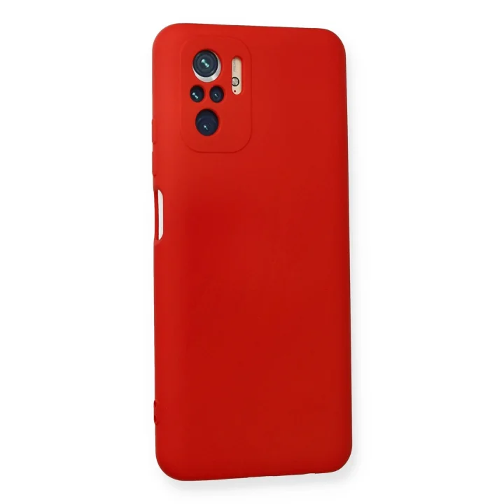 Mey İthalat®  Xiaomi Redmi Note 10 Kılıf Nano içi Kadife Silikon - Kırmızı