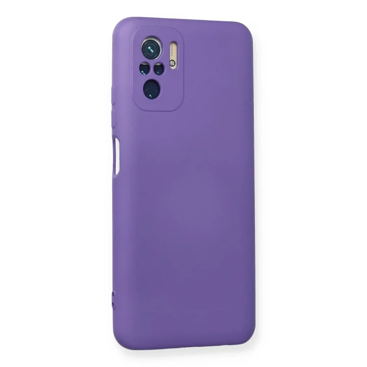 Mey İthalat®  Xiaomi Redmi Note 10 Kılıf Nano içi Kadife Silikon - Mor