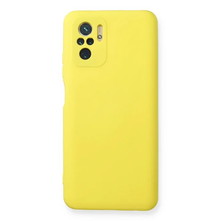 Mey İthalat®  Xiaomi Redmi Note 10 Kılıf Nano içi Kadife Silikon - Sarı