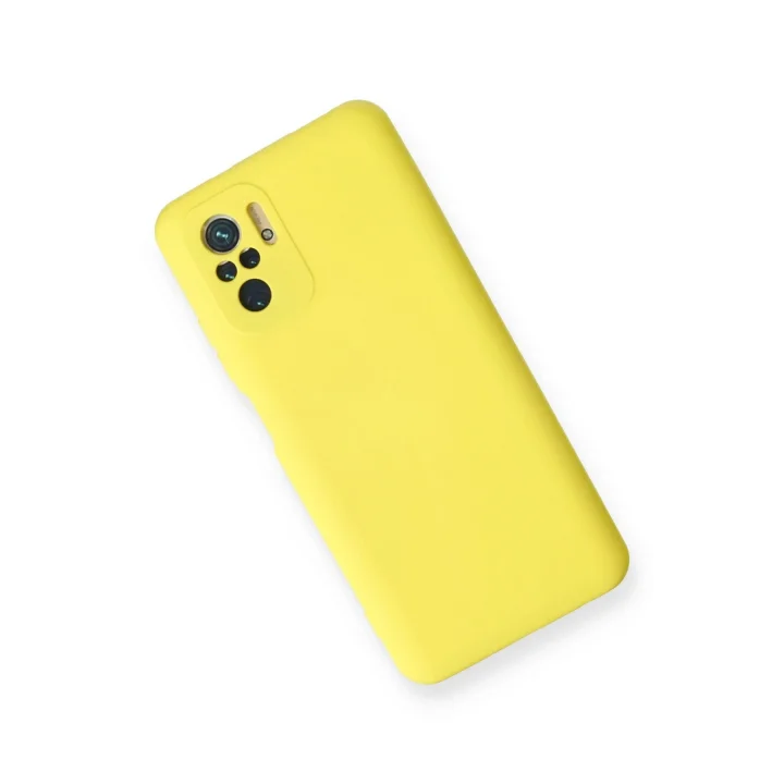Mey İthalat®  Xiaomi Redmi Note 10 Kılıf Nano içi Kadife Silikon - Sarı