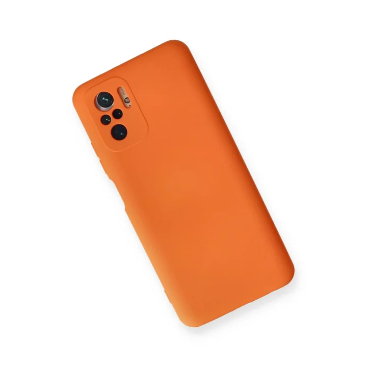 Mey İthalat®  Xiaomi Redmi Note 10 Kılıf Nano içi Kadife Silikon - Turuncu