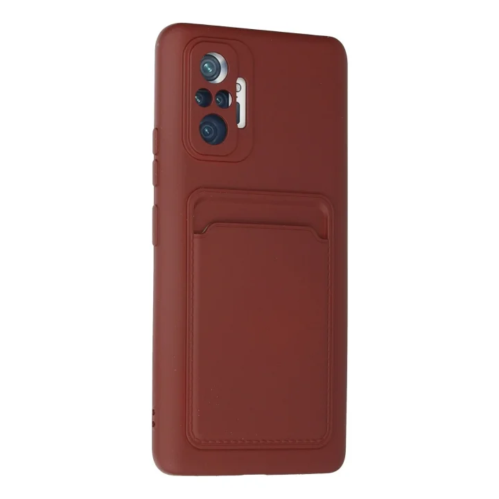Mey İthalat®  Xiaomi Redmi Note 10 Pro Kılıf Kelvin Kartvizitli Silikon - Bordo