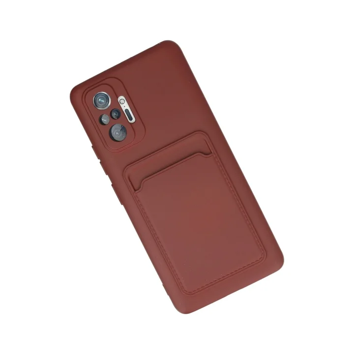 Mey İthalat®  Xiaomi Redmi Note 10 Pro Kılıf Kelvin Kartvizitli Silikon - Bordo