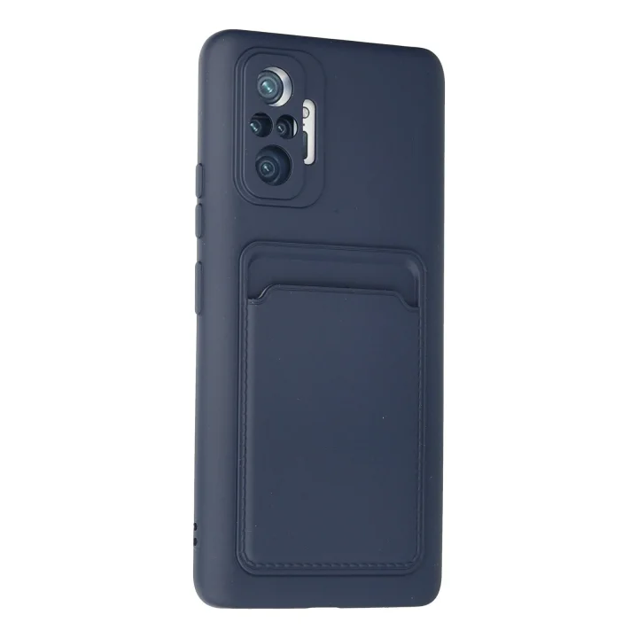 Mey İthalat®  Xiaomi Redmi Note 10 Pro Kılıf Kelvin Kartvizitli Silikon - Lacivert