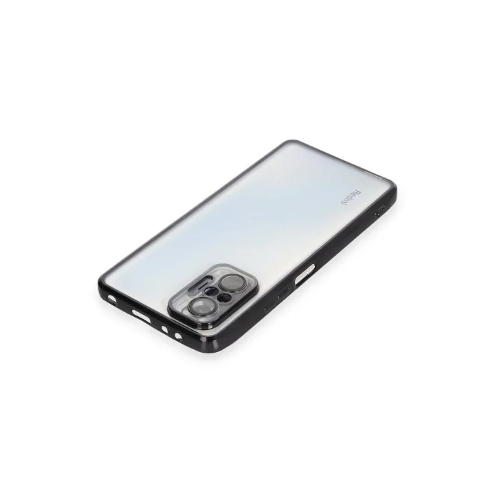 Mey İthalat®  Xiaomi Redmi Note 10 Pro Kılıf  Lensli Silikon - Siyah