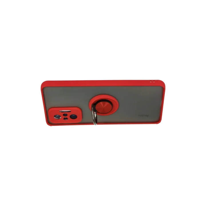 Mey İthalat®  Xiaomi Redmi Note 10 Pro Kılıf Montreal Yüzüklü Silikon Kapak - Kırmızı