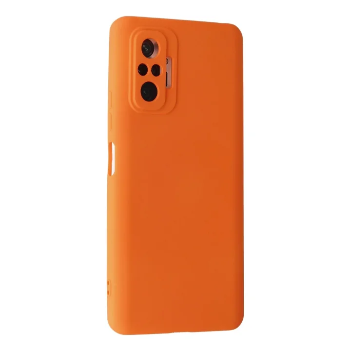 Mey İthalat®  Xiaomi Redmi Note 10 Pro Kılıf Nano içi Kadife Silikon - Turuncu