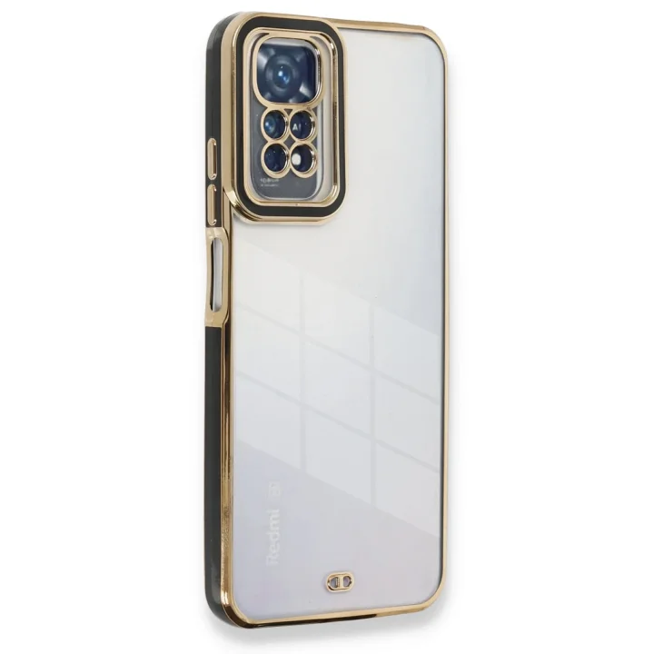 Mey İthalat®  Xiaomi Redmi Note 11 Kılıf Liva Lens Silikon - Siyah